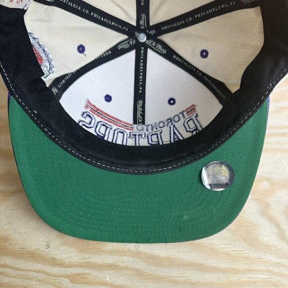 Mitchell & Ness Toronto Raptors Snapback Hat Cap Cream Purple Hardwood Classics - Picture 5 of 5